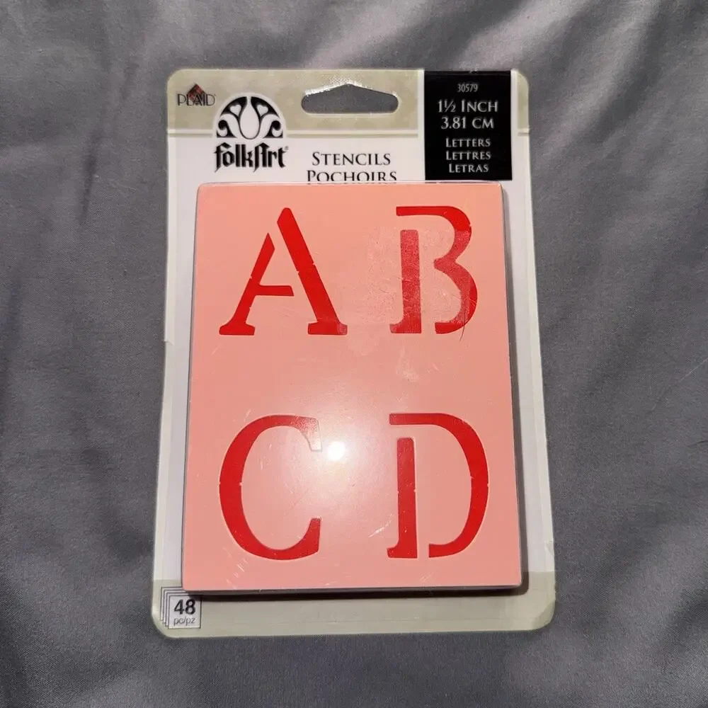 FolkArt Stencils 1.5 Inch Letters 48 Pieces Alphabet & Symbols MPN 30579
